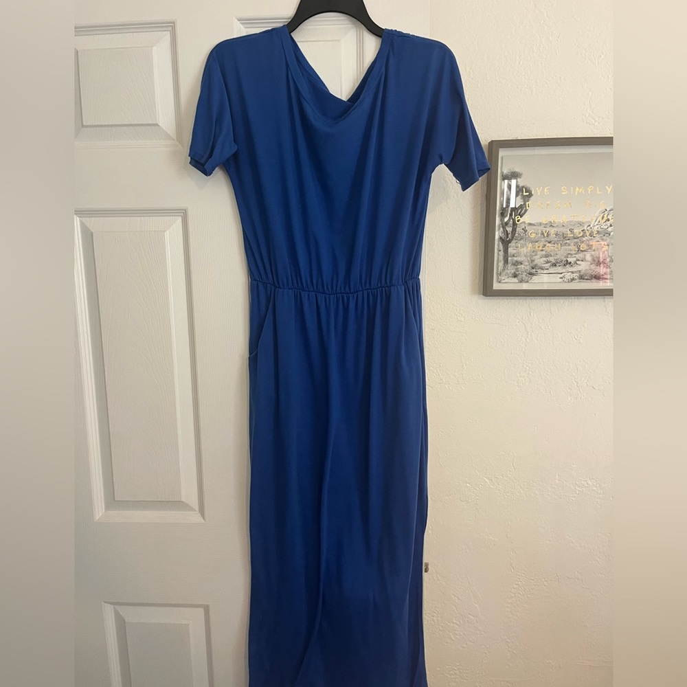 Royal Blue Comfy Maxi Dress with Pockets